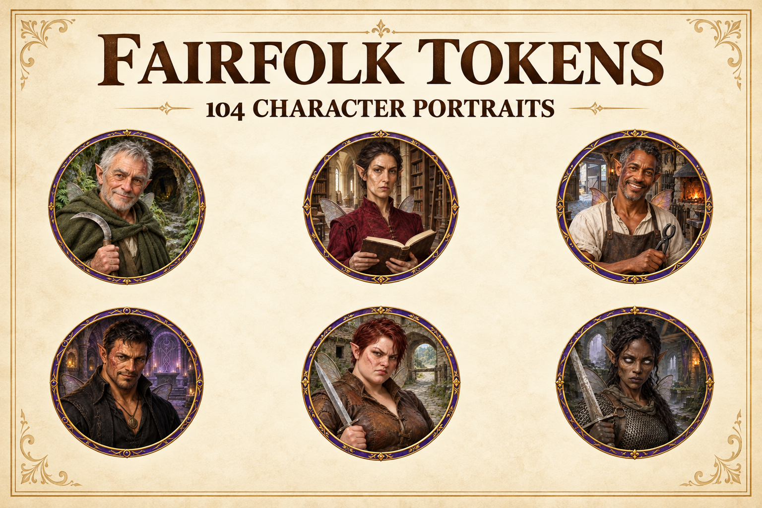 Aperçu du produit Tokens de personnages gens-fées 1