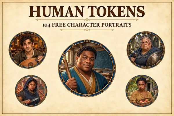 Tokens gratuits de personnages humains