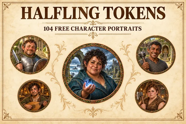 Tokens gratuits de personnages halfelins