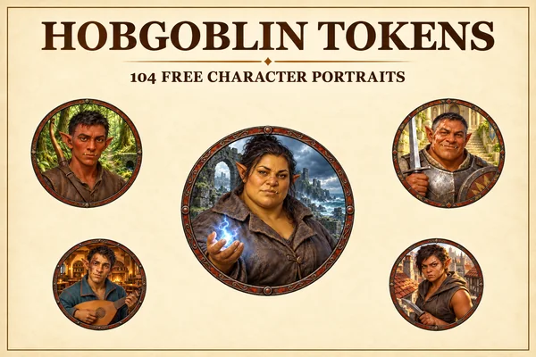 Tokens gratuits de personnages hobgobelins