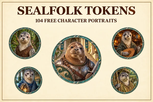 Tokens gratuits de personnages du peuple phoque