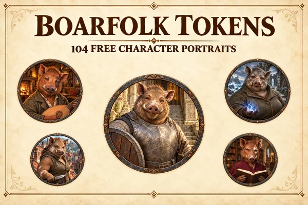 Tokens gratuits de personnages du peuple sanglier