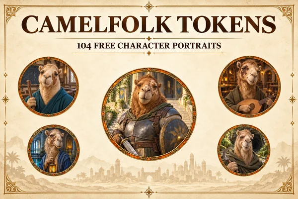 Tokens gratuits de personnages du peuple chameau