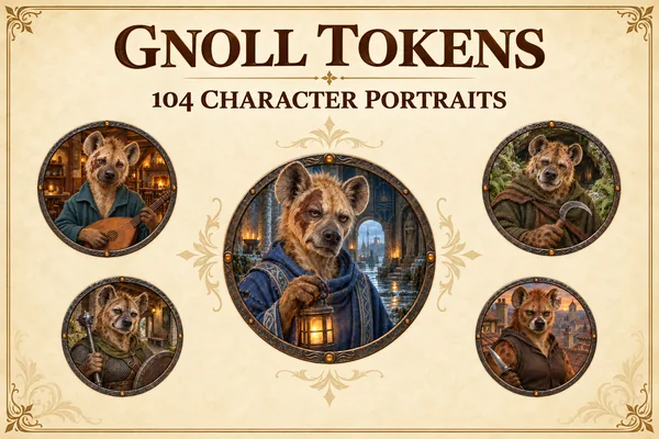 Tokens de personnages gnolls
