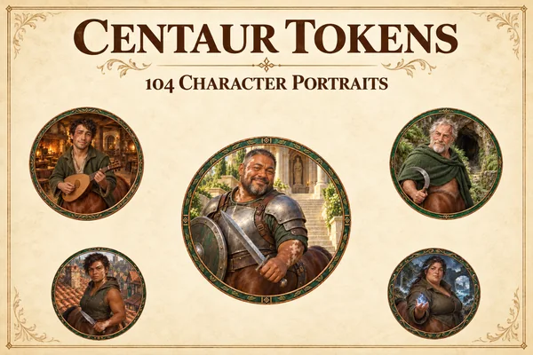 Tokens de personnages centaures