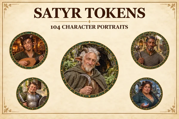 Tokens de personnages satyres