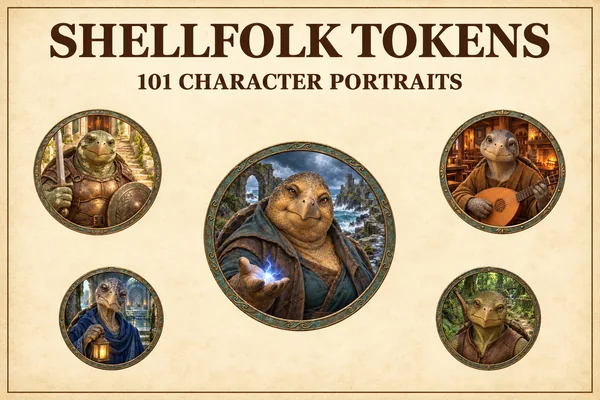 Tokens de personnages du peuple carapace