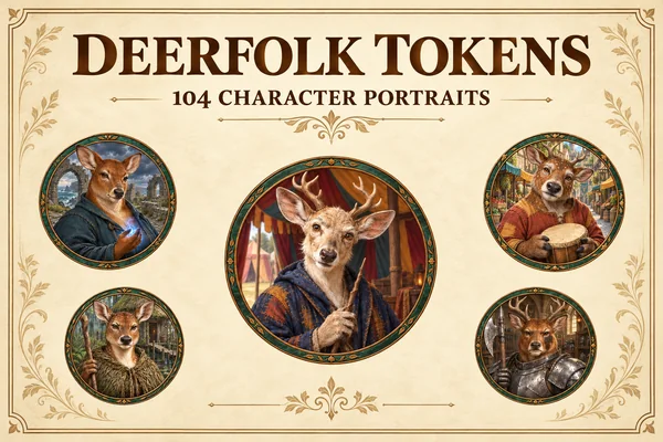 Tokens de personnages du peuple cerf