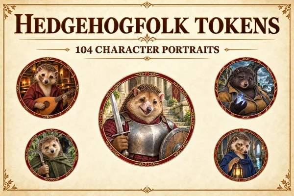 Tokens de personnages du peuple hérisson