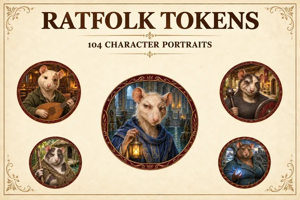Tokens de personnages du peuple rat