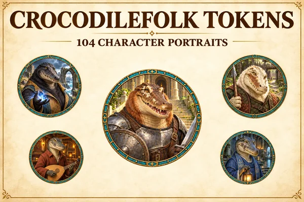 Tokens de personnages du peuple crocodile