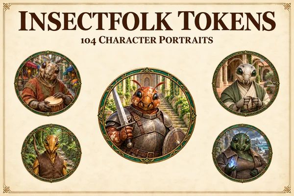 Tokens de personnages insectoïdes