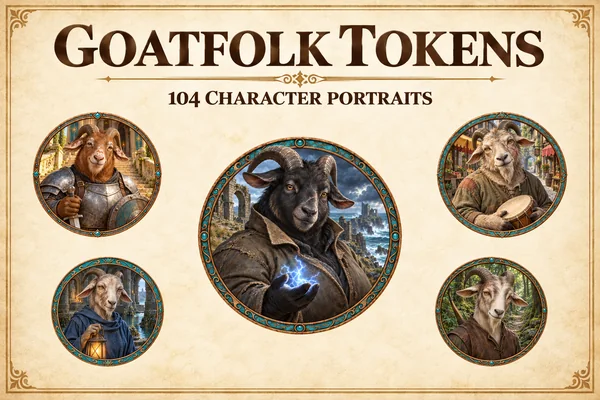 Tokens de personnages du peuple chèvre