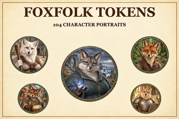 Tokens de personnages du peuple renard