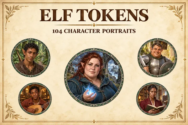 Tokens de personnages elfes