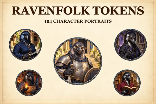 Tokens de personnages du peuple corbeau