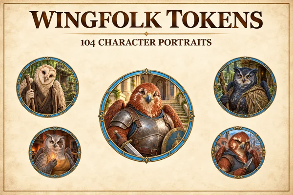 Tokens de personnages ailés