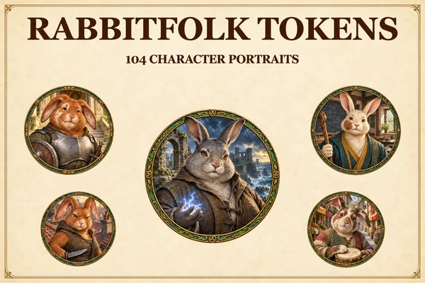 Tokens de personnages du peuple lapin