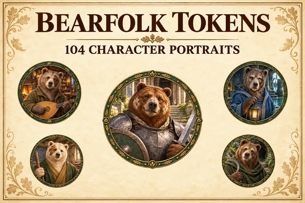 Tokens de personnages du peuple ours