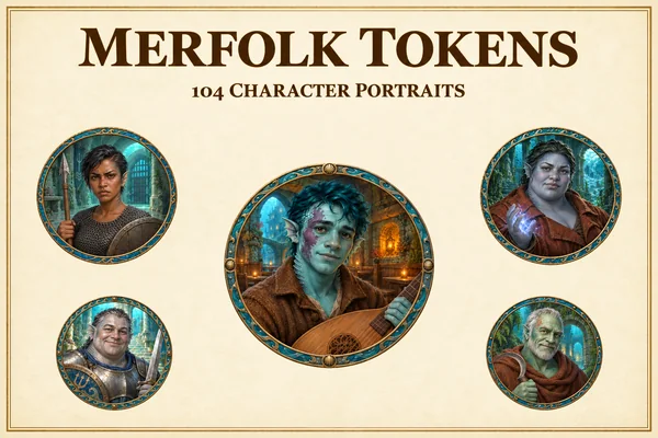 Tokens de personnages du peuple des mers