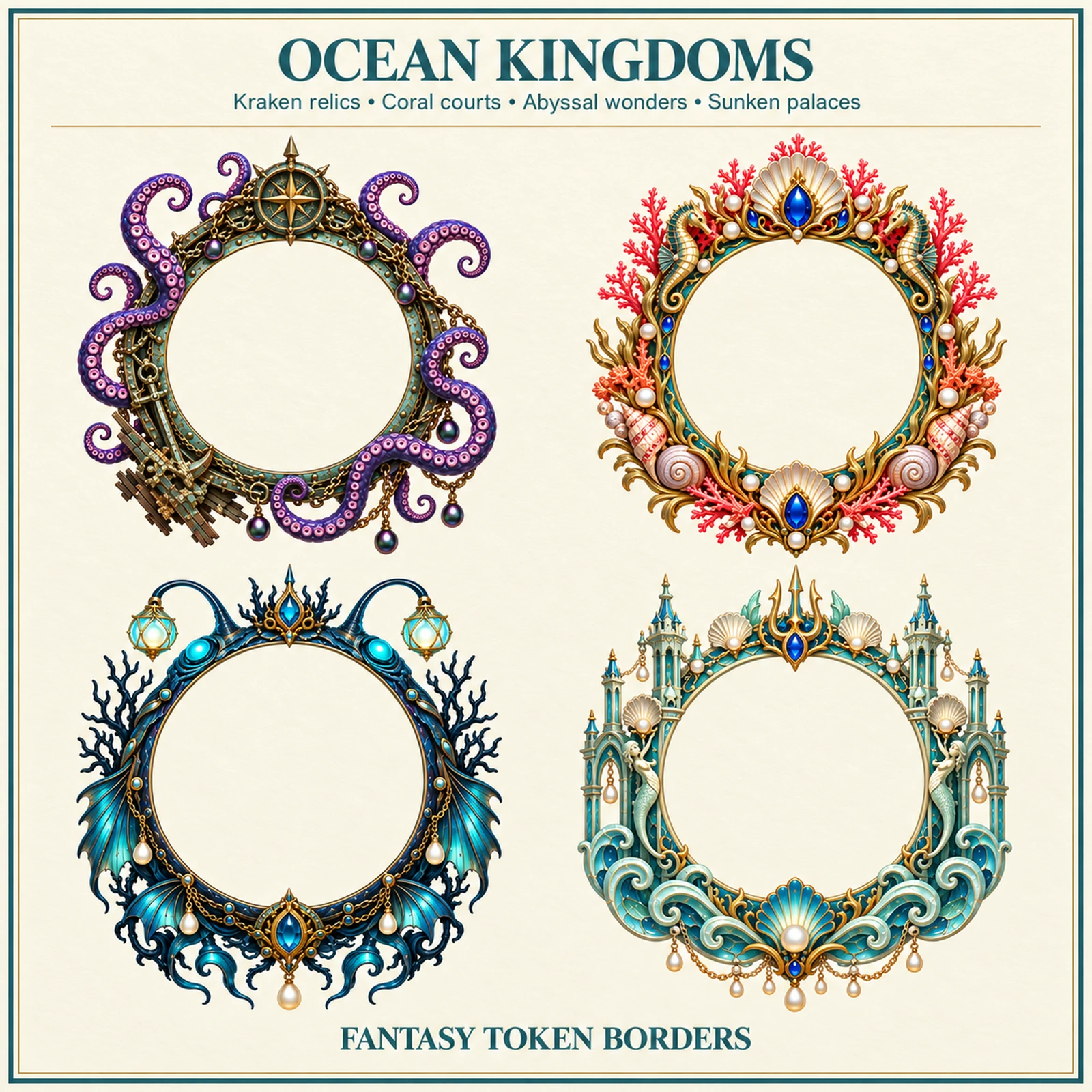 Aperçu du produit Fantasy Token Borders Bundle 4