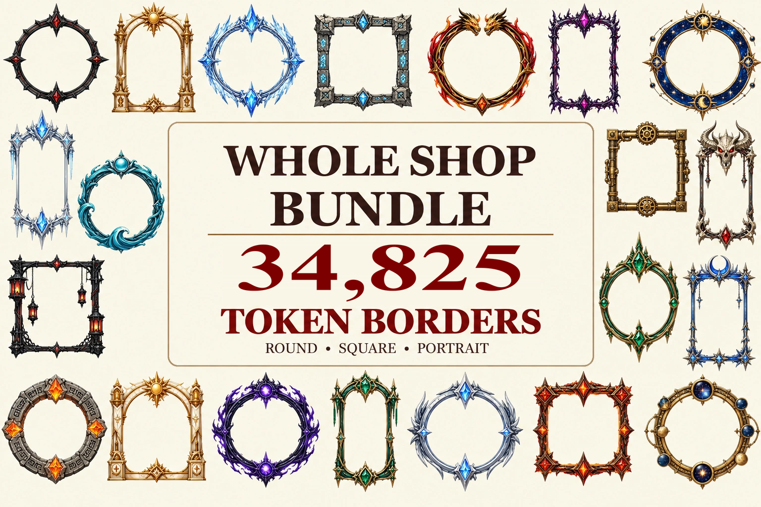 Fantasy Token Borders Bundle product preview
