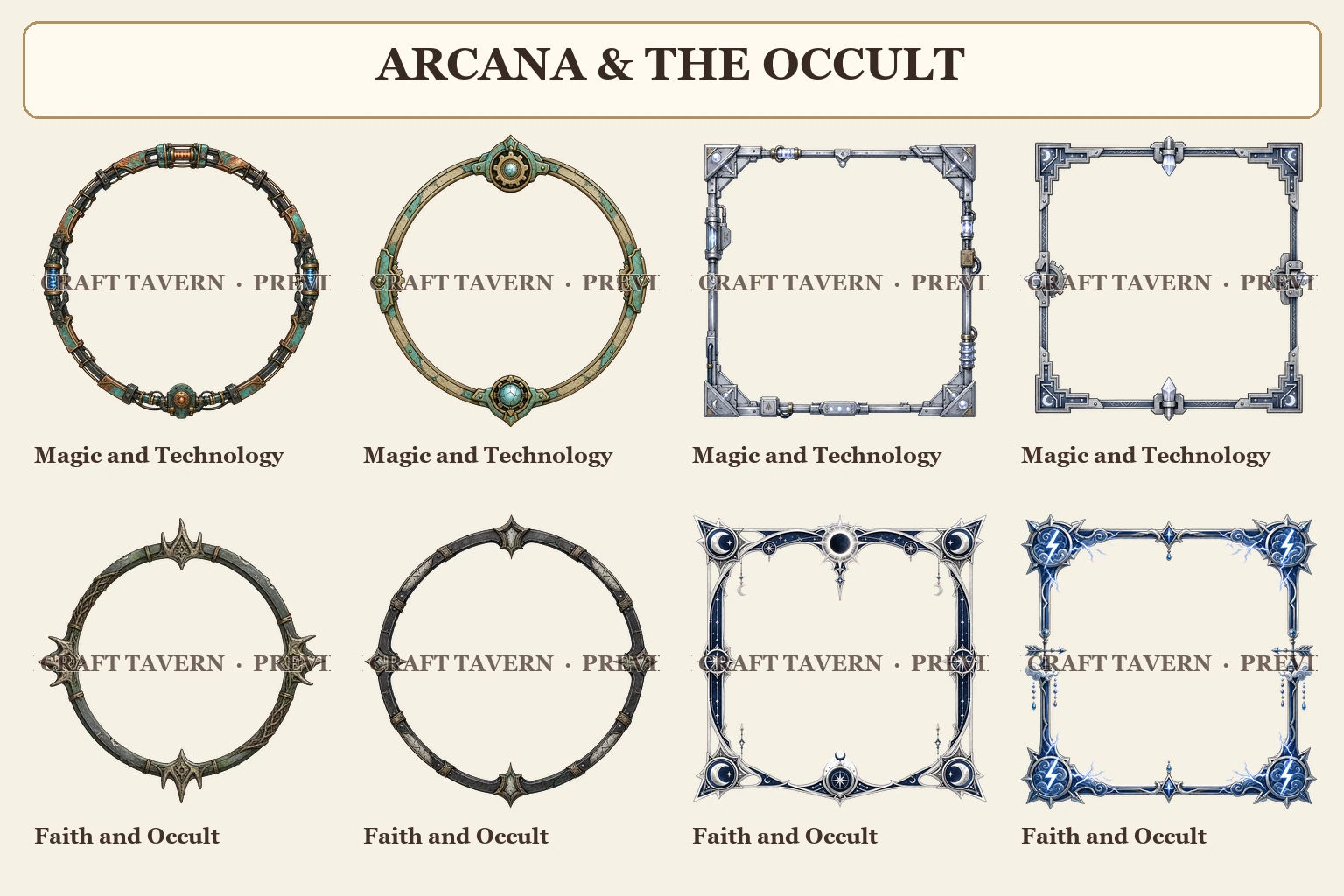 Aperçu du produit Bundle de cadres de tokens fantasy 17