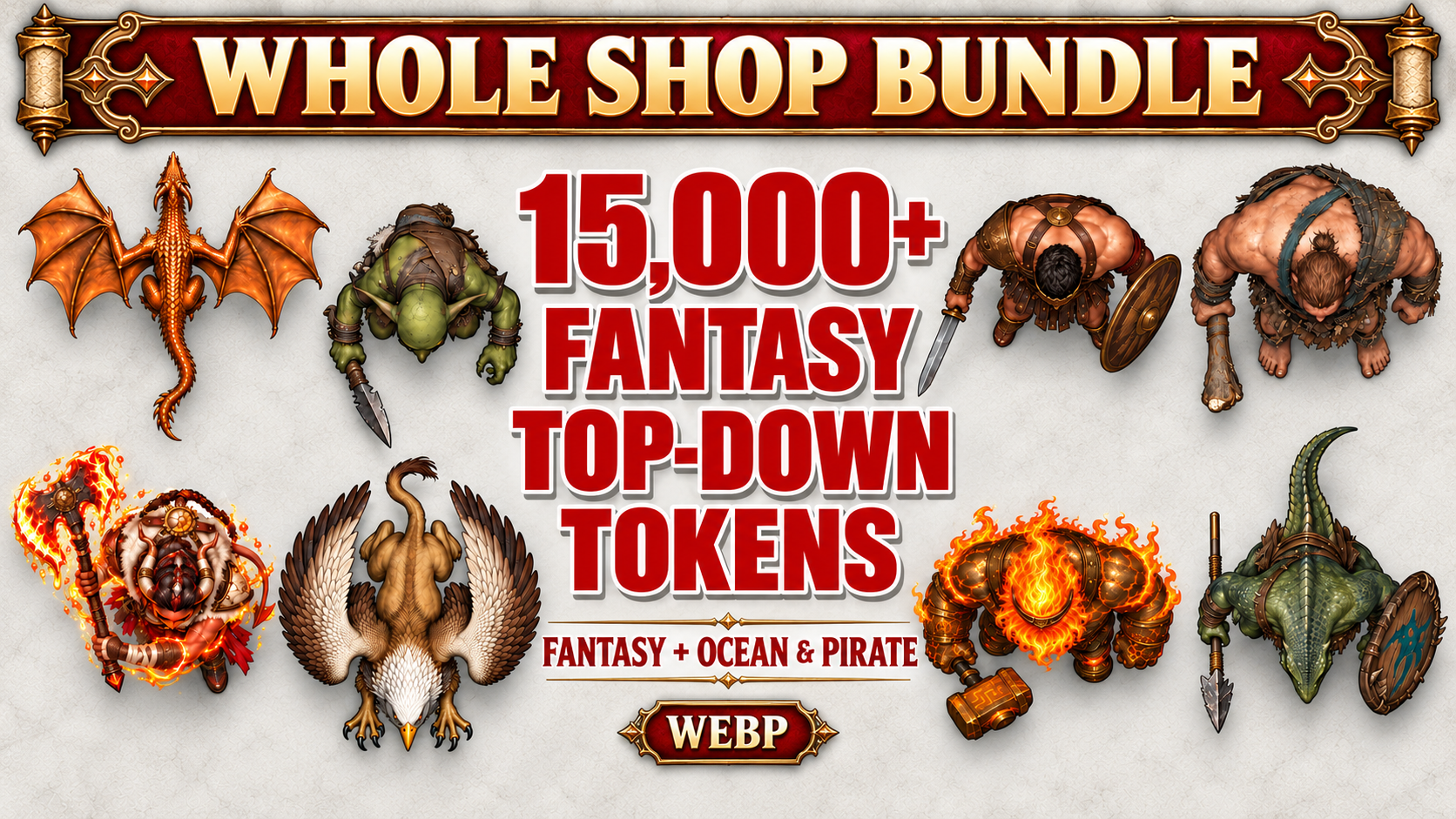 Fantasy & Pirate Top-Down Tokens preview