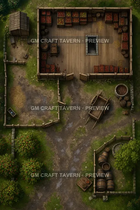 Apple Storage Barn With Cold Cellar Entry battlemap preview