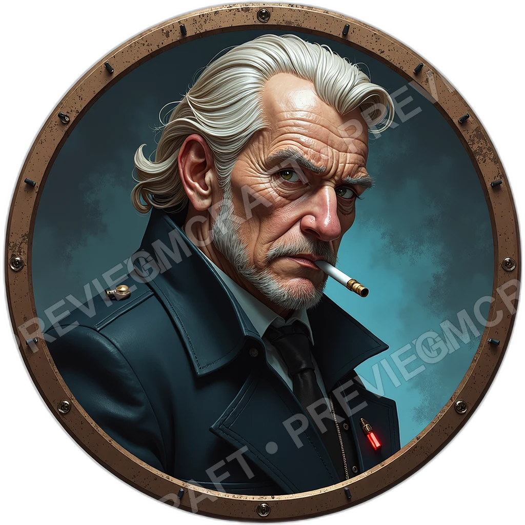Smooth Fixer, Clustered Comm Earpiece, Led Cigarette Holder, Hidden Usb Signet, Velvet Patched Coat, Fixers, ,Elder Very Old Person,1.8,, ,Broad,Shoul 0001 top-down token preview