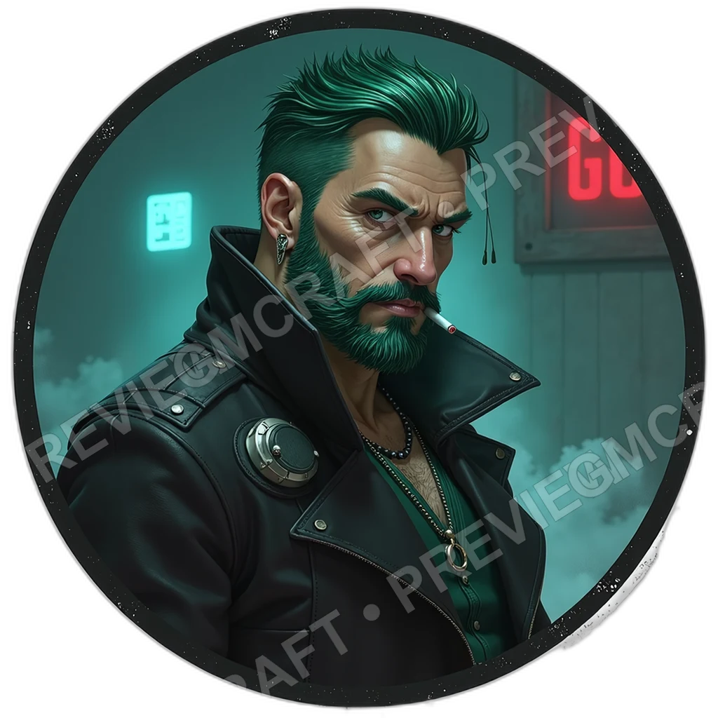 Smooth Fixer, Male, Clustered Comm Earpiece, Led Cigarette Holder, Hidden Usb Signet, Velvet Patched Coat, Fixers, ,Middle,Aged Adult,1.8,, ,Heavyset 0001 top-down token preview