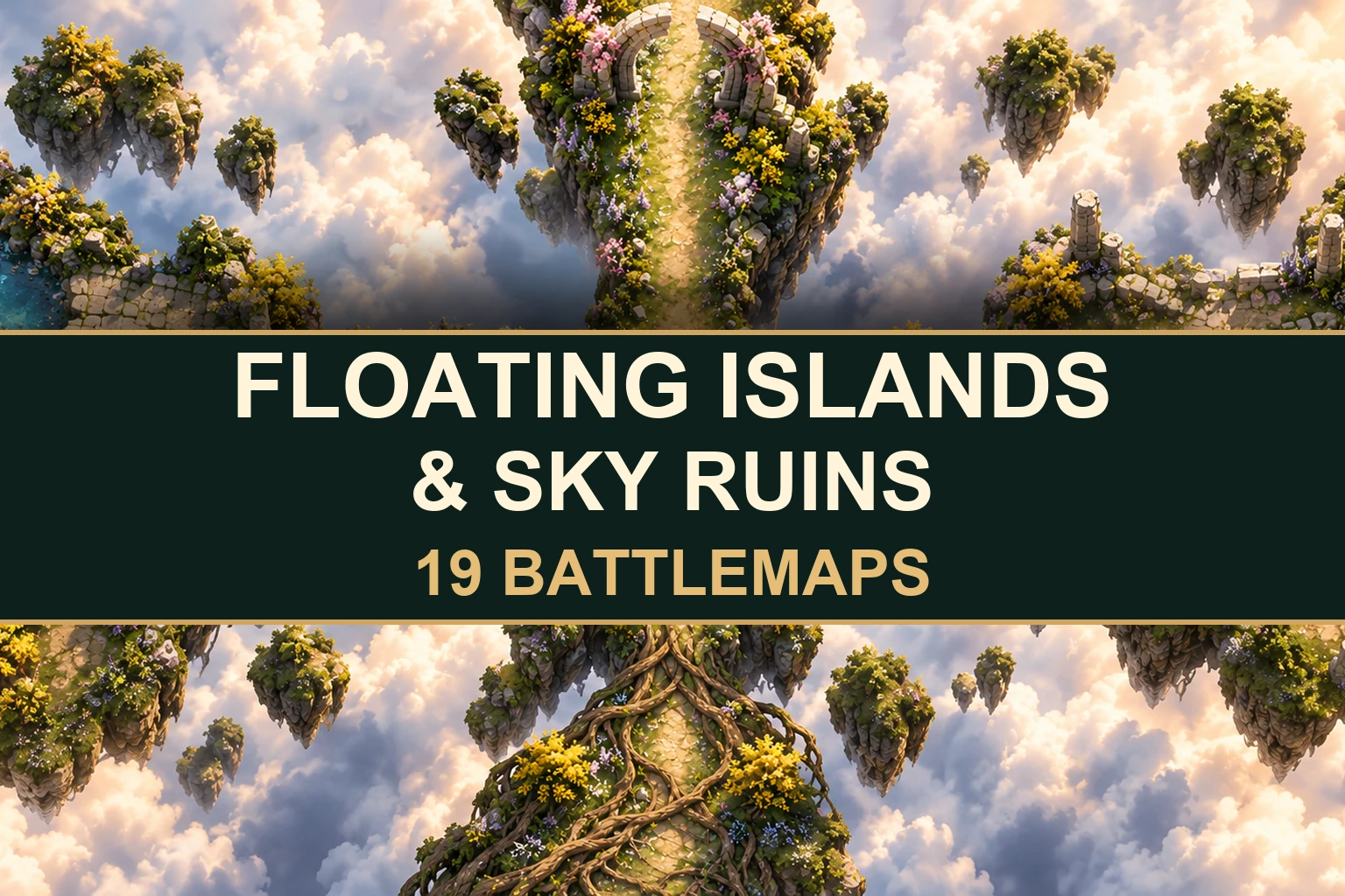 Floating Islands And Sky Ruins — 19 Battlemaps