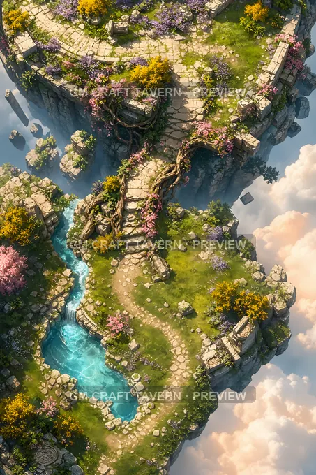 Floating Islands And Sky Ruins Sky Overlook battlemap preview