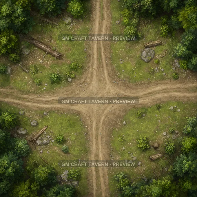 Wagon Rut Crossroads battlemap preview