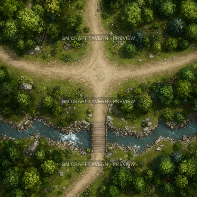 Forest Bridge Approach battlemap preview