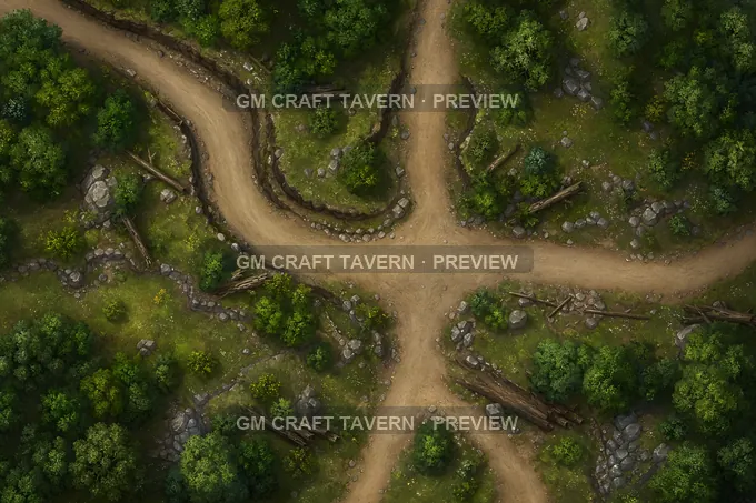 Bandit Ambush Bend battlemap preview