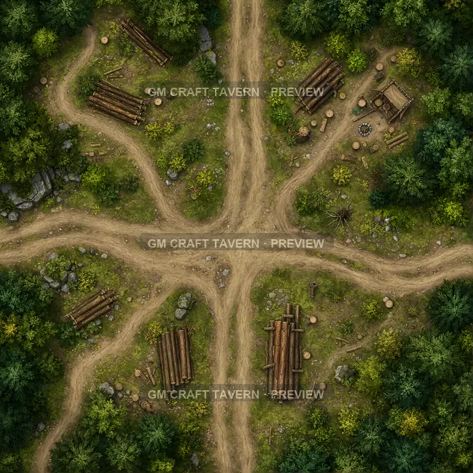 Logging Track Junction battlemap preview
