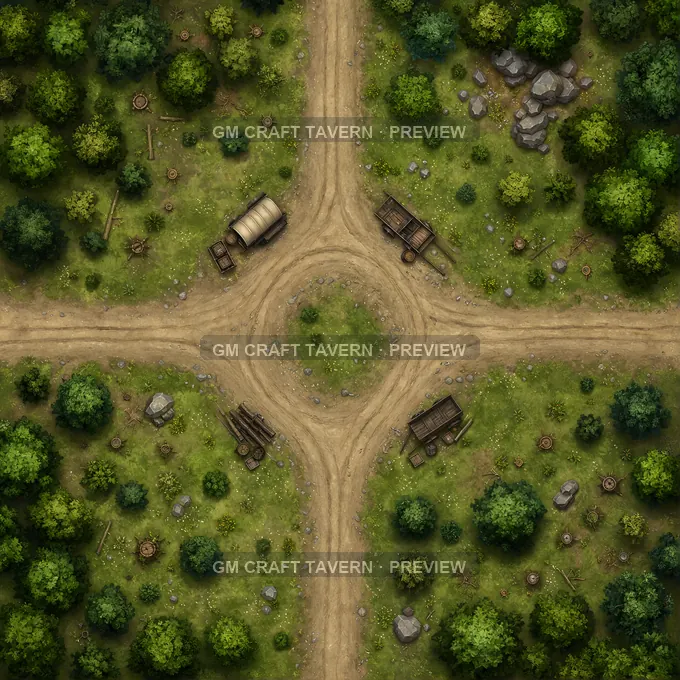 Forest Edge Cart Circle battlemap preview