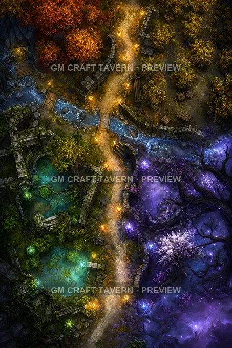 Lantern Path Between Worlds battlemap preview
