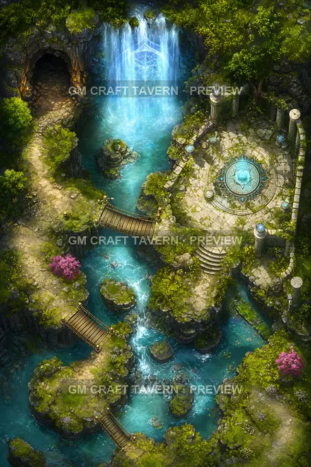 Waterfall Gate Of Returning battlemap preview