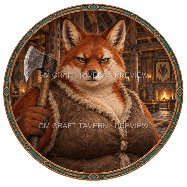 Aperçu du token vu du dessus de Grom Stonebrook - Barbare