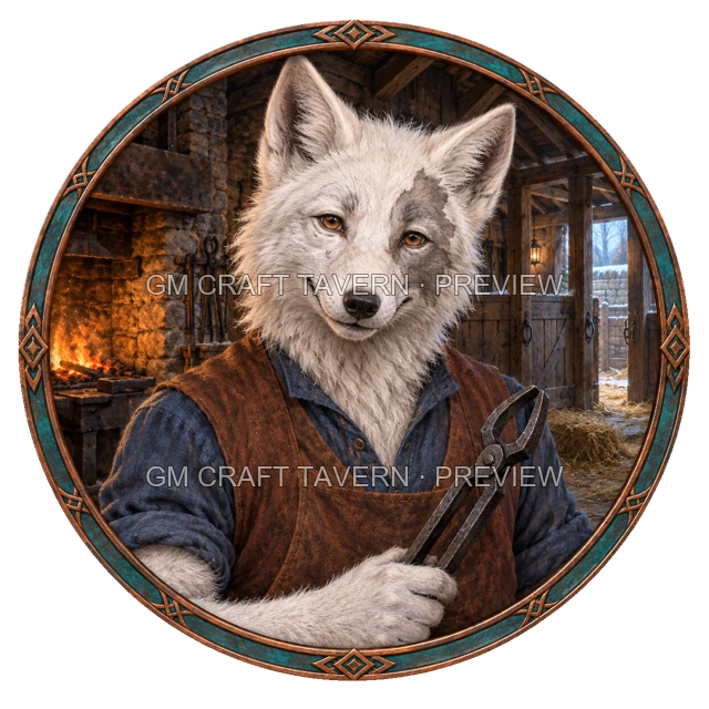 Varka Westmere - aperçu de token de forgeron vu du dessus