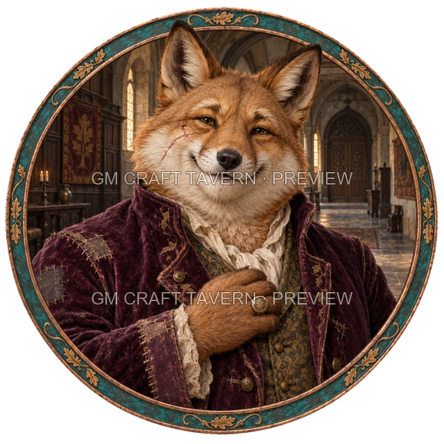 Varka Oakbend - aperçu de token de noble vu du dessus