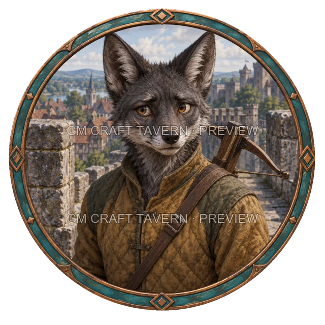 Besha Redcliff - aperçu de token de combattant vu du dessus