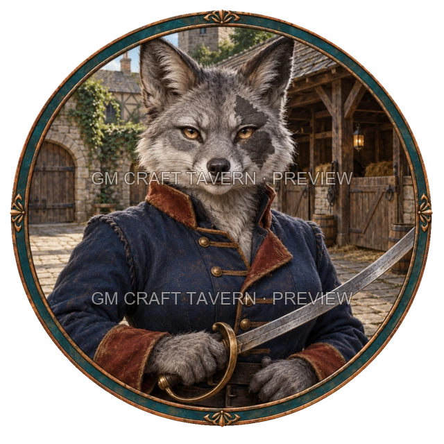 Grom Clearwell - aperçu de token de combattant vu du dessus