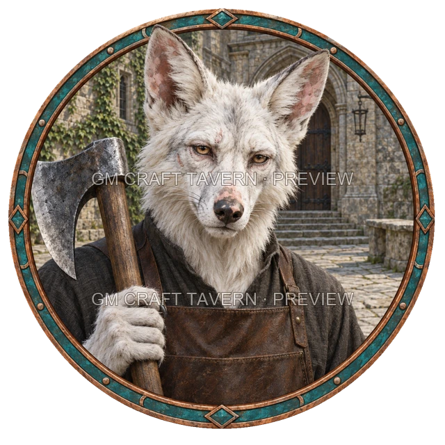 Varka Clearwell - aperçu de token de combattant vu du dessus
