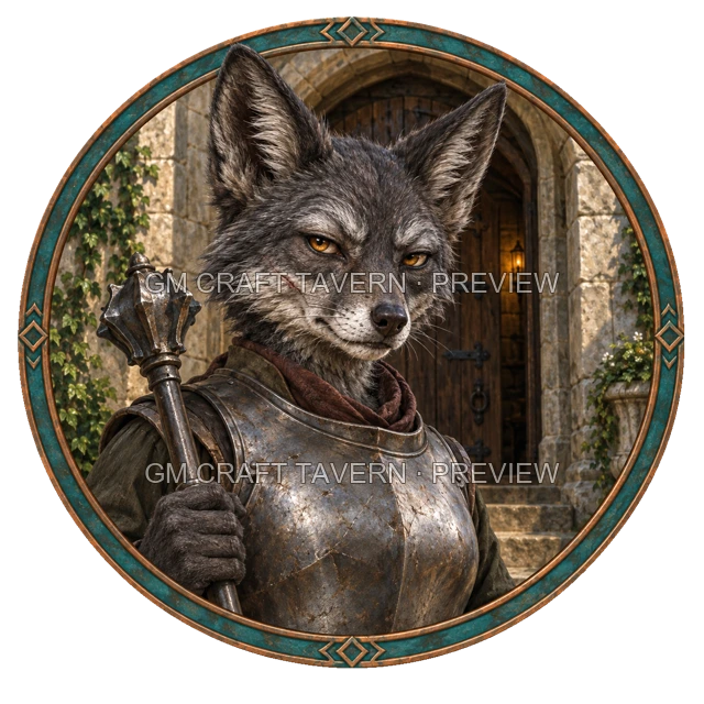 Urdan Clearwell - aperçu de token de combattant vu du dessus