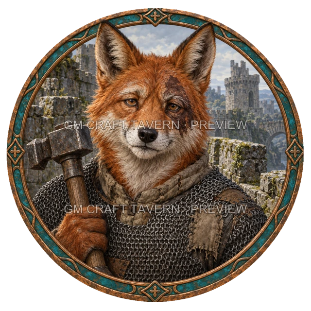 Morga Clearwell - aperçu de token de combattant vu du dessus