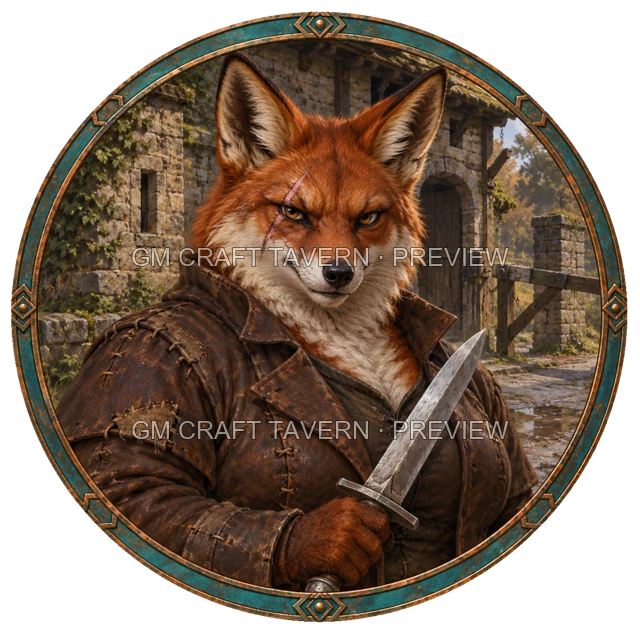 Aperçu de token de capitaine bandit vu du dessus