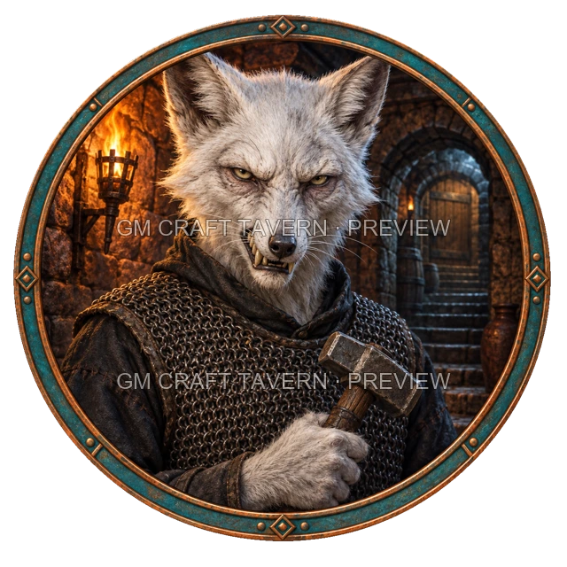 Aperçu de token d’homme de main de culte vu du dessus